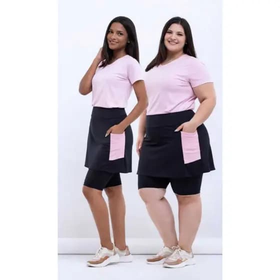 Short Saia Plus Size (SOMENTE O SHORT SAIA) Fitness Moda Evangélica Extra (48 a 70) Caminhada/Academia Cristã