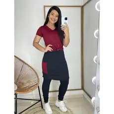 Conjunto Calça Saia Moda Fitness Cristã Academia