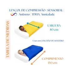 Lençol Terapêutico Compressão // POLIAMIDA // para Autistas TDAH Liso Material Fresco e Agradevél