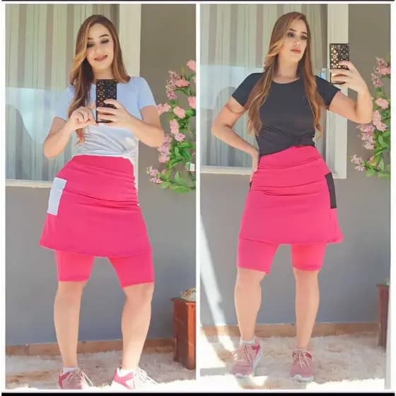 //Kit Exclusivo// 2 Conjuntos  Moda Fitness Evangélica; 2 conjuntos short saia.