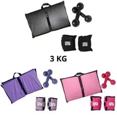 Kit Colchonete + Tornozeleira 3 KG + Halteres 3 KG