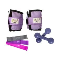 Kit Miniband + Tornozeleira 2 KG + Halteres 2 KG Lilás