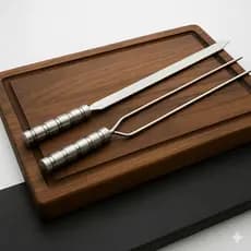 Kit Espetos Para Churrasco Duplo e Espada Alumínio Fabricação Própria 50/60/70 (Escolha Seu Kit)
