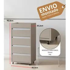 CARRINHO AUXILIAR MULTIUSO > METALIC SUEDE - 100% MDF - ENVIO MONTADO EM 24 HORAS