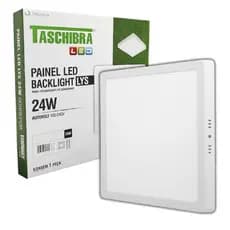 Painel De Led Lys Luminária Plafon Teto 24w Quadrado Sobrepor Branco Bivolt Taschibra