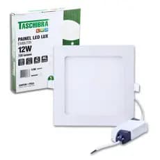 Kit 2 Painel Led 12w Embutir Luminária Teto Quadrado Sala Quarto Cozinha 3000K 4000K 6500K Bivolt Taschibra