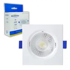 Spot de Led Embutir Quadrado 3W Bivolt Dicróica Luminária Teto Direcionável Blumenau Forro Gesso Sanca