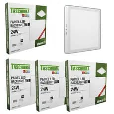 Kit 5 Painel De Led Lys Plafon 24w Quadrado Sobrepor Branco Bivolt Taschibra