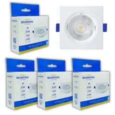 Kit 6 Spot de Led Embutir Quadrado 3W Bivolt Dicróica Luminária Teto Direcionável Blumenau Forro Gesso Sanca