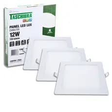 Kit 3 Painel Plafon Led 12w Luminária Teto 17x17 Embutir Bivolt Quadrado 3000K 4000K 6500K