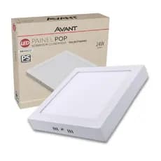Painel Led Plafon 24w Quadrado Sobrepor Luminária Teto Pop Branco Bivolt