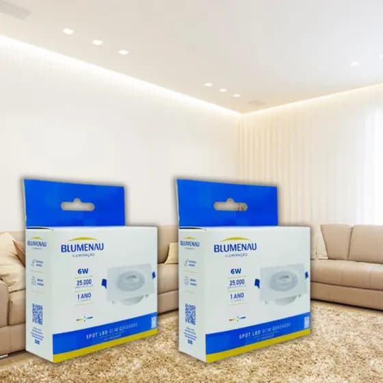 Kit 2 Spot De Led Embutir 6w Quadrado Luminária Teto Dicróica Gesso Forro Sanca Bivolt 110v/220v
