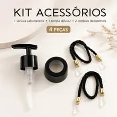 Kit Válvula Lavabo Tampa Difusor E 2 Cordão Decorativo Luxo