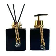 Kit De Banheiro Porta Sabonete Liquido e Aromatizador de Ambiente Difusor 250ml Cubo Elegante Luxuoso