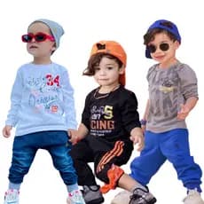 Kit 3 Camisetas Infantis Manga Longa estampadas Futuristas Blusa Menino Fashionista Roupa de Criança