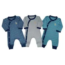 Kit Roupa de Bebê 3 Macacão Pijama Manga Longa Enxoval Recém Nascido