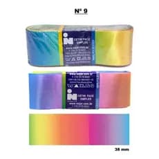 Fita de Cetim Najar Multicor, Arco Iris  38mm 104/09 - 10 metros