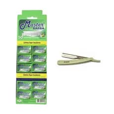 Kit de Barbear 50 Lâminas Master Barba + 1 Navalhete Sekich