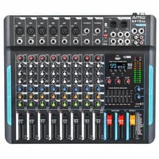 AMW KX10 v3 Mesa de som 10 Canais 99 Efeitos Efx Mute Aux Eq