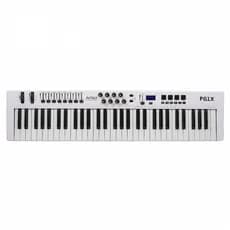 AMW P61X White Teclado Controlador Midi USB com 61 Teclas PADs Faders e Knobs