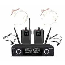 AMW BU230 Microfone Sem fio Duplo UHF Digital Bodypack + Lapela + Auricular 223 2B 2A 2L