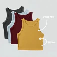 Kit 5 Croppeds Femininos Ribana Premium | Conforto e Estilo para o Dia a Dia