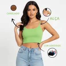 Kit 5 ropped Feminina | Alcinha Ribana Canelada Básica