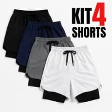 Kit 4 Shorts Masculino DryFit Com Compressão