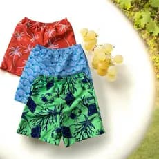 Kit 3 Shorts Tactel Infantil Masculino Juvenil Estampado Ideal para Praia Piscina e Verão Extremo