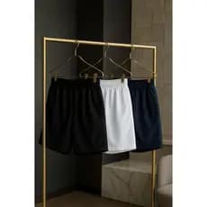 Kit 3 Bermudas Tactel Juvenil  Branca, Azul Marinho e Preta Casula Premium Shorts Masculino