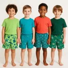 Kit 4 Shorts Tactel Infantil Estampado Secagem Rápida Ideal Piscina Parque Praia e Todas Ocasiões