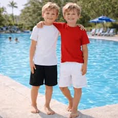 Kit 2 Bermuda Shorts Infantil Lisa Fácil de Lavar Seca Rápido Resistente Ideal Uso Diário Criança
