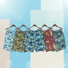 Kit 5 Bermudas Juvenis Tactel Estampadas  Conforto Leveza Muito Estilo Praia Piscina Lazer
