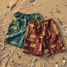 Kit 2 Shorts de Tactel Estampados Conforto e Estilo para o Lazer Praia e Atividades ao Ar Livre