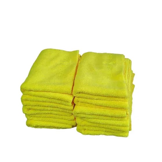Kit com 10 Toalhas Em Microfibra Sem Costura Lados Liso e Felpudo 40x60 Amarela