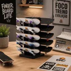 Suporte Expositor Para Skate De Dedo Tech Deck Impressão 3D Organizador Cabe 10 Skates