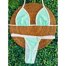 conjunto de biquíni annaruga fita bronze cortininha premium