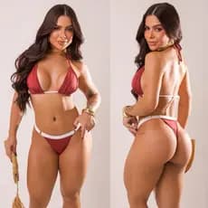 conjunto biquíni fio dental fita com regulagem