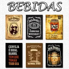 Placas de decoração para area de Lazer, Quadros Bebida Bebidas Buteco Boteco Churrasco amigos 20x30cm