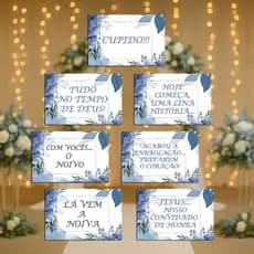 Frases de casamento - Placas MDF para cerimonia de casamento - Lá vem a noiva -Jesus Nosso Convidado de Honra - 20x30cm