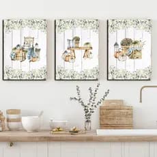 KIT 3 Placas Decorativas MDF Cozinha Cantinho Do Café Frases De decoração Clássica Moderna Minimalista 20x30cm