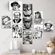Kit 10 Quadros MDF 13x20cm – Tema Chaves Decoração parede Criativa Retrô e Divertida - preto e branco