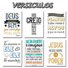Quadros Para Decoração Placas MDF Decorativas Com Versículos Biblicos, Casa Sala Escritório Quarto 13x20cm