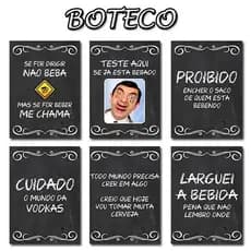 Placas de decoração para área de lazer churrasco, tema buteco, frases engraçadas amigos- tamanho 20x30cm
