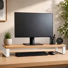 Suporte Base Para Monitor e Notebook Ergonômico Mesa Escritório Apoio de Monitor 60x20 MDF