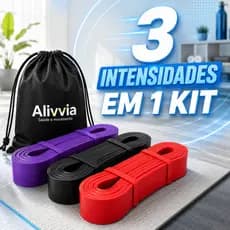 Kit Super Band 3 Intensidades Elástico Extensor Resistência Academia Crossfit Pilates e Fisioterapia
