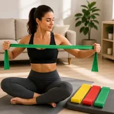 Kit Faixas Elásticas Theraband Fisioterapia Pilates Yoga Alongamento Látex 1,5m Resistência Treinos