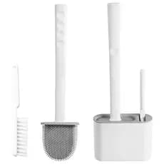 Escova Sanitária de Silicone para Vaso Sanitário Suporte Fechado Antiodor Higiênica Antibacteriana