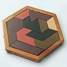 Quebra Cabeça Hexagonal em Madeira Premium Desafio Inteligente Jogo para Memória em Família