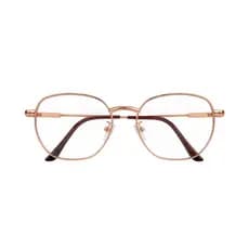 Armação de Óculos Feminino Hexagonal Rose Gold Lente Anti-reflexo hastes flexíveis